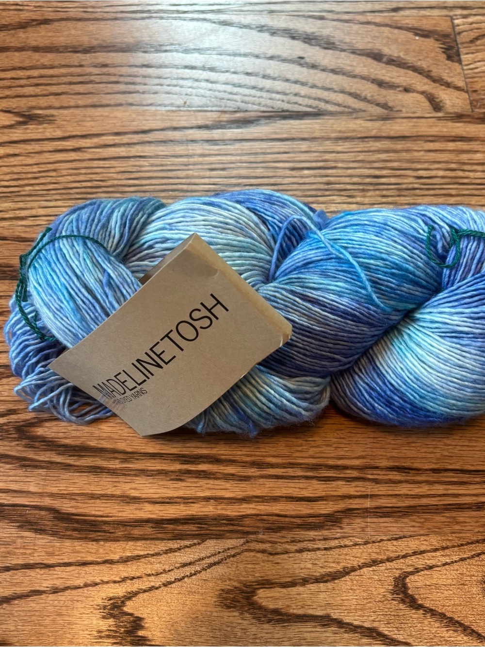 Madelinetosh Yarn Tosh Merino Light Blue Gradient OOAK Fingering 100% Wool NWT